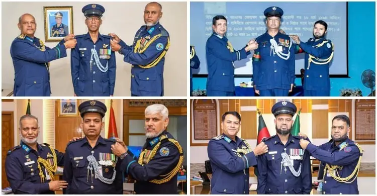 স্বাধীনতা দিবস উপলক্ষে অনারারি কমিশন পেলেন বিমানবাহিনীর ৯ কর্মকর্তা