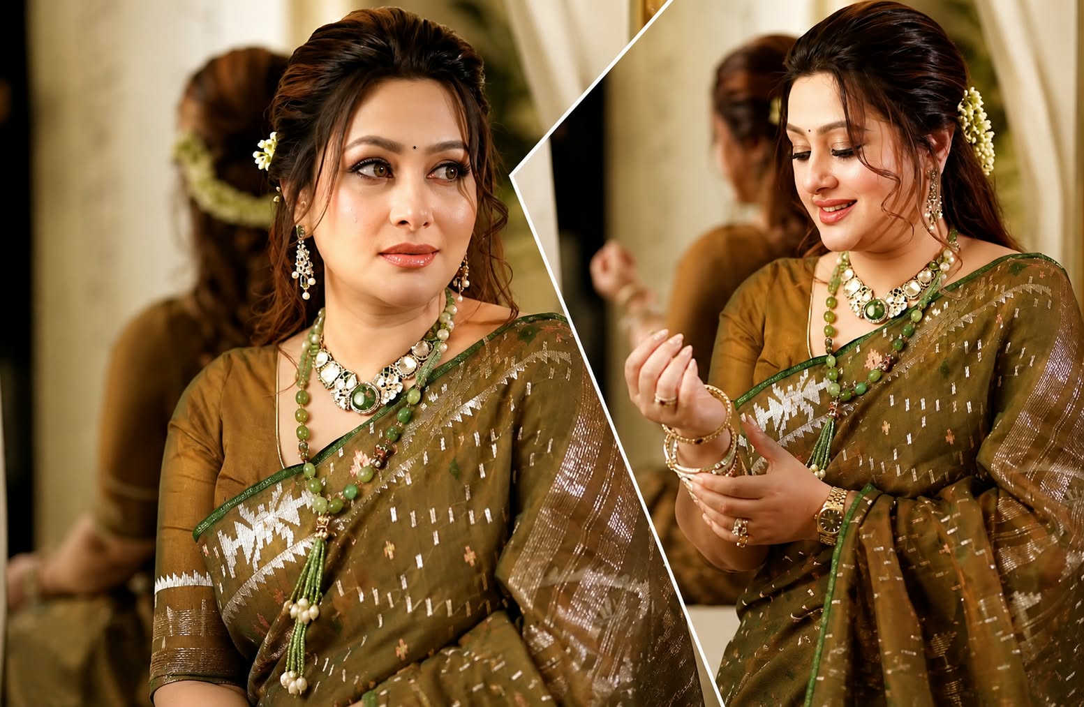 জামদানির সাজে পূর্ণিমার স্নিগ্ধ উপস্থিতি